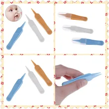2 pçs/lote Cuidados Com o Bebê Segurança Seguro Orelha Nariz Umbigo Newborn Fórceps Pincet Pinças De Plástico(China)