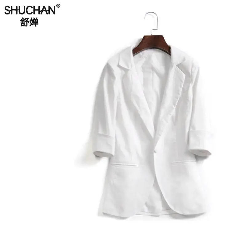SHUCHAN Fashion Basic Jacket Blazer Linen Women Suit Cardigan Three Quarter Sleeve Ladies Coats Casual Blazer Female 2018 Z-608
SHUCHAN Fashion Basic Jacket Blazer Linen Women Suit Cardigan Three Quarter Sleeve Ladies Coats Casual Blazer Female 2018 Z-608