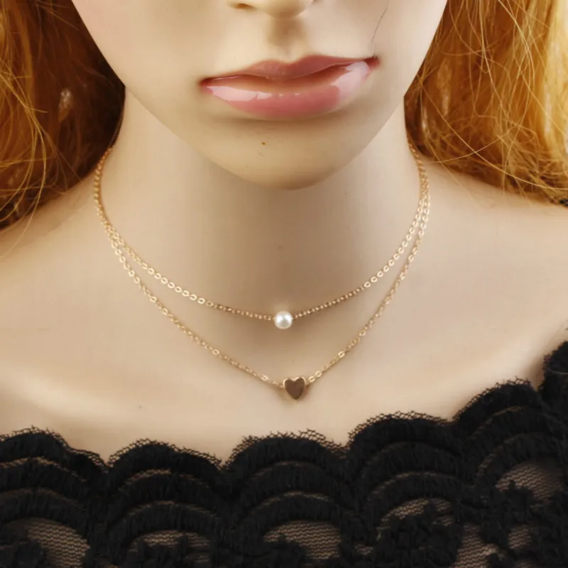 New simple heart-shaped heart-shaped clavicle chain female jewelry fine chain love pendant imitation pearl double short necklace
New simple heart-shaped heart-shaped clavicle chain female jewelry fine chain love pendant imitation pearl double short necklace