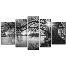 5 pieces / set of canvas prints scenery beautiful lake view in black wall art picture with modern mural picture picture framed 
5 pieces / set of canvas prints scenery beautiful lake view in black wall art picture with modern mural picture picture framed