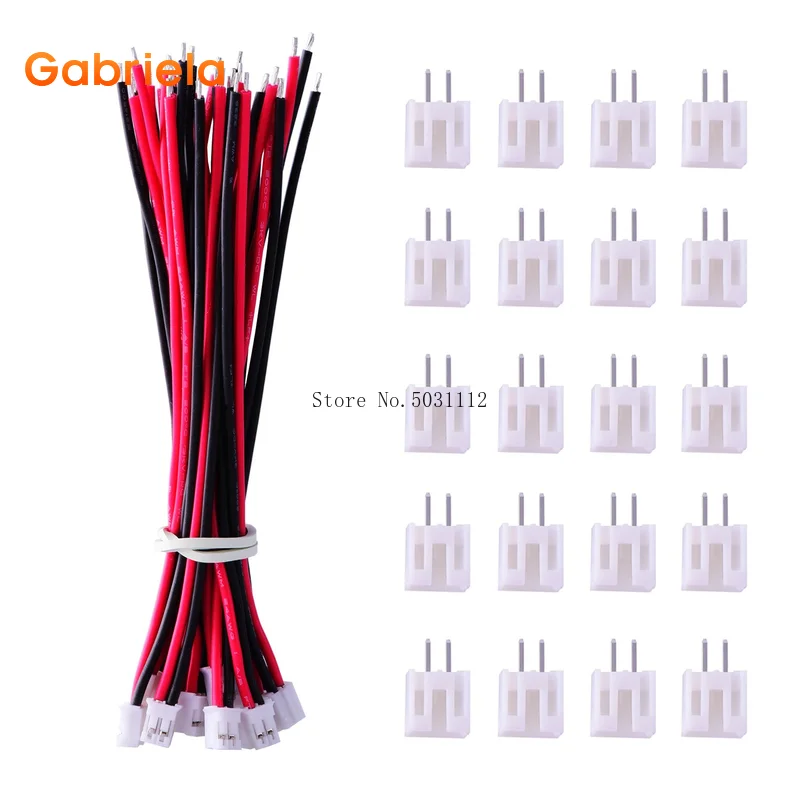 20Pairs Micro JST PH 2.0 2-pin connector plugs MALE and FEMALE 10 cm red and black silicone cable wires and master connectors
20Pairs Micro JST PH 2.0 2-pin connector plugs MALE and FEMALE 10 cm red and black silicone cable wires and master connectors