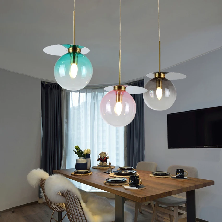 Nordic Loft Decor Light Pendant Lamp New Colorful Glass Ball Hanging Lamp Living Room Restaurant Bar Kitchen Fixtures Luminaire
Nordic Loft Decor Light Pendant Lamp New Colorful Glass Ball Hanging Lamp Living Room Restaurant Bar Kitchen Fixtures Luminaire