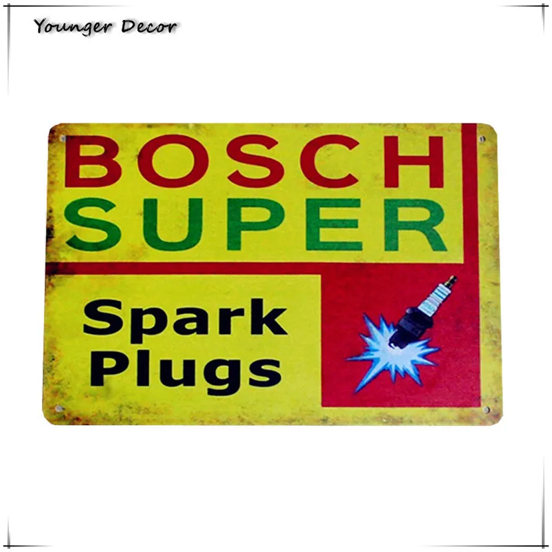 Bosch Super Spark Plugs Wall Decor Vintage Car Metal Signs Wall Sticker For Drink Bar Garage Club Shop Home Art Poster YA158
Bosch Super Spark Plugs Wall Decor Vintage Car Metal Signs Wall Sticker For Drink Bar Garage Club Shop Home Art Poster YA158