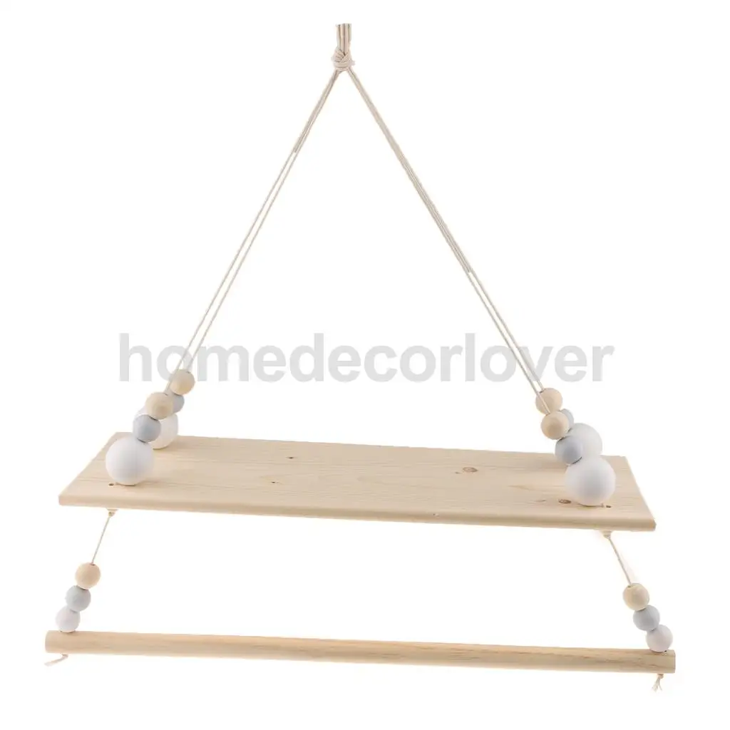 Wall Hanging Wooden Shelves Floating Wall Shelf Home Decor Baby Kids Room Storage Holder Hanger