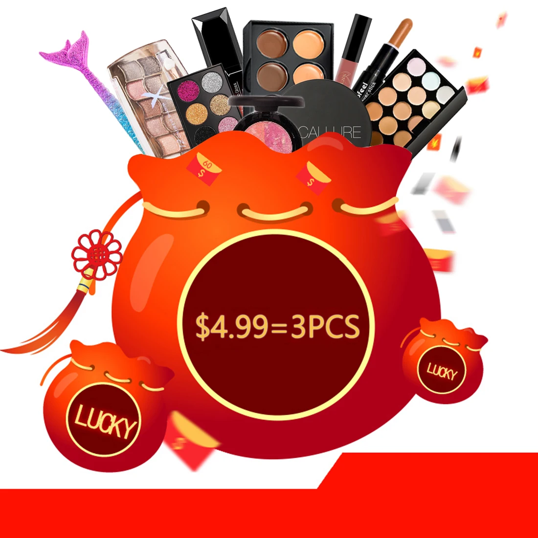 $4.99/3PCS and $7.99/5PCS Lucky Bag for Women Hot Selling Makeup Set Face Lips Eyes Concealer Eyeshadow Palette for Fans Gift
$4.99/3PCS and $7.99/5PCS Lucky Bag for Women Hot Selling Makeup Set Face Lips Eyes Concealer Eyeshadow Palette for Fans Gift