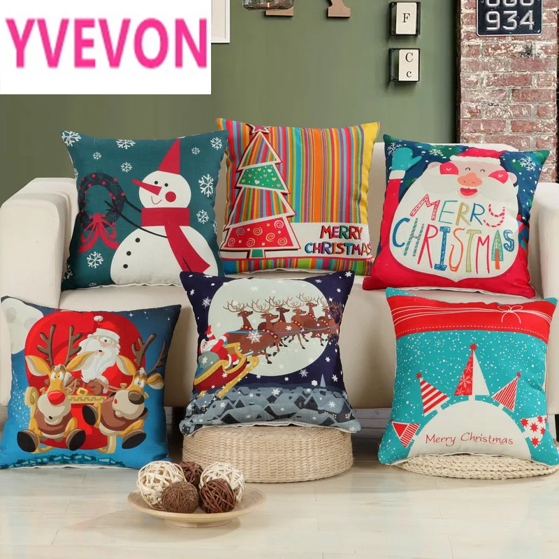 Merry Christmas Linen Cushion Covers Happy New Year Decorative Gift Pillowcase Snowmen Moose Seating Holiday Pad 45cm 18inch
Merry Christmas Linen Cushion Covers Happy New Year Decorative Gift Pillowcase Snowmen Moose Seating Holiday Pad 45cm 18inch