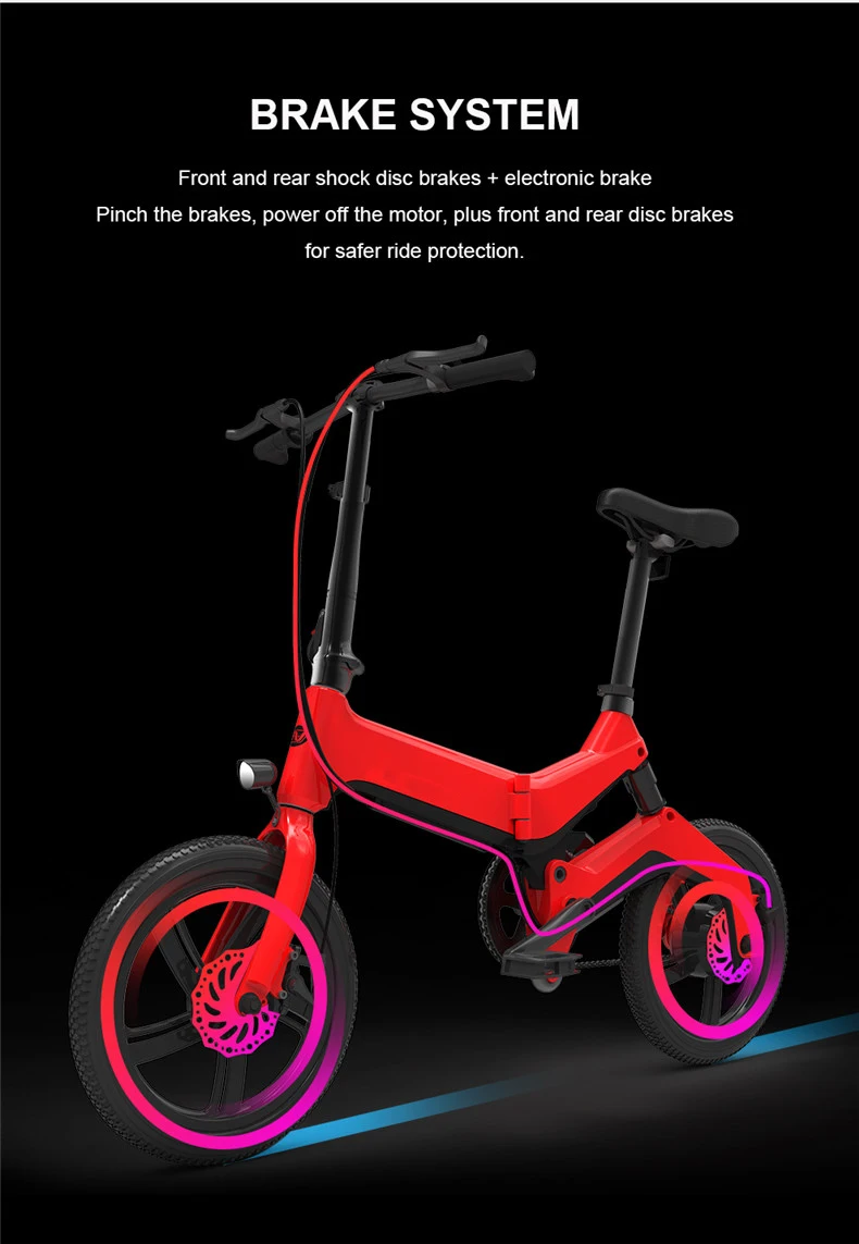 Excellent 16inch electric bike 36V250W motor mini fold city ebike Ultra-light lithium battery boost bicycle smart lcd ebike 10