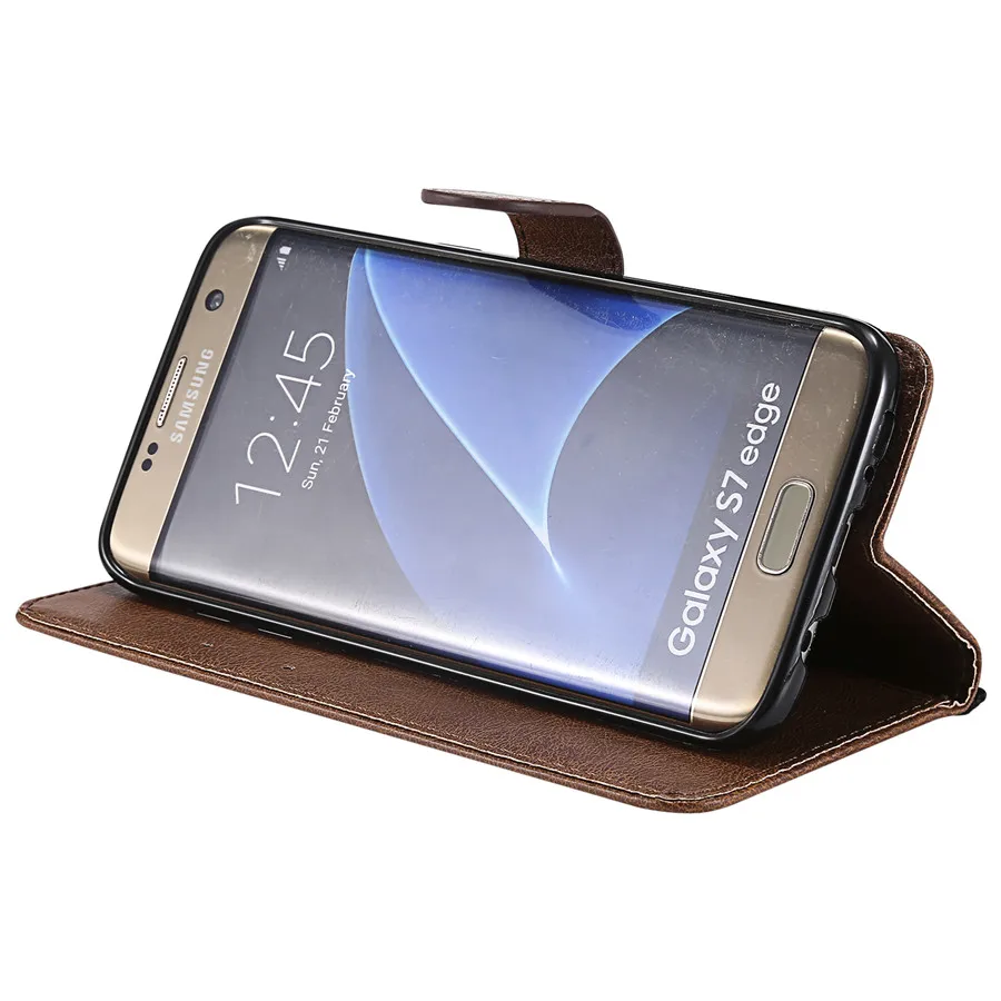 Luxury Magnetic Wallet PU Leather Case For SAMSUNG S7 Edge Card Holder Flip Stand Phone Cover For Galaxy S7 Fundas w Card Slots (24)