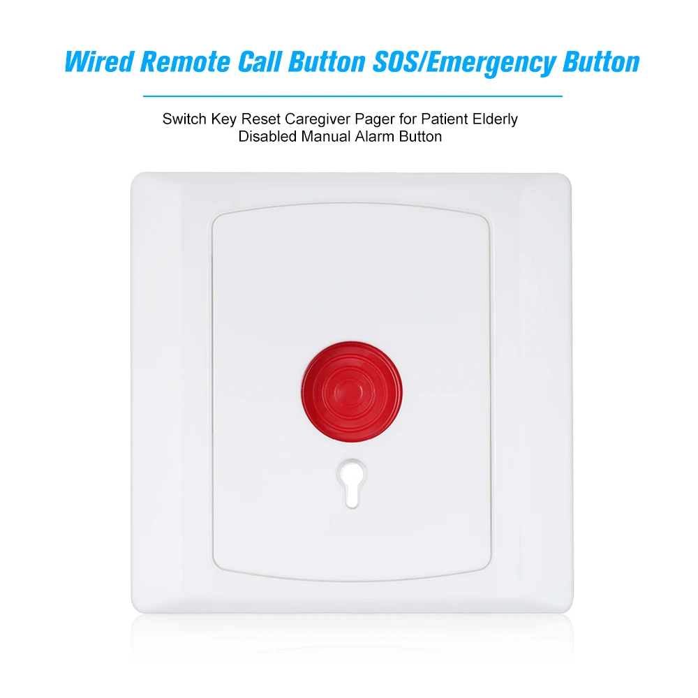 Wired Remote Call Button SOS/Emergency Button Switch Key Reset Caregiver Pager Home Secure Alarm System 86 Box PB-28
Wired Remote Call Button SOS/Emergency Button Switch Key Reset Caregiver Pager Home Secure Alarm System 86 Box PB-28