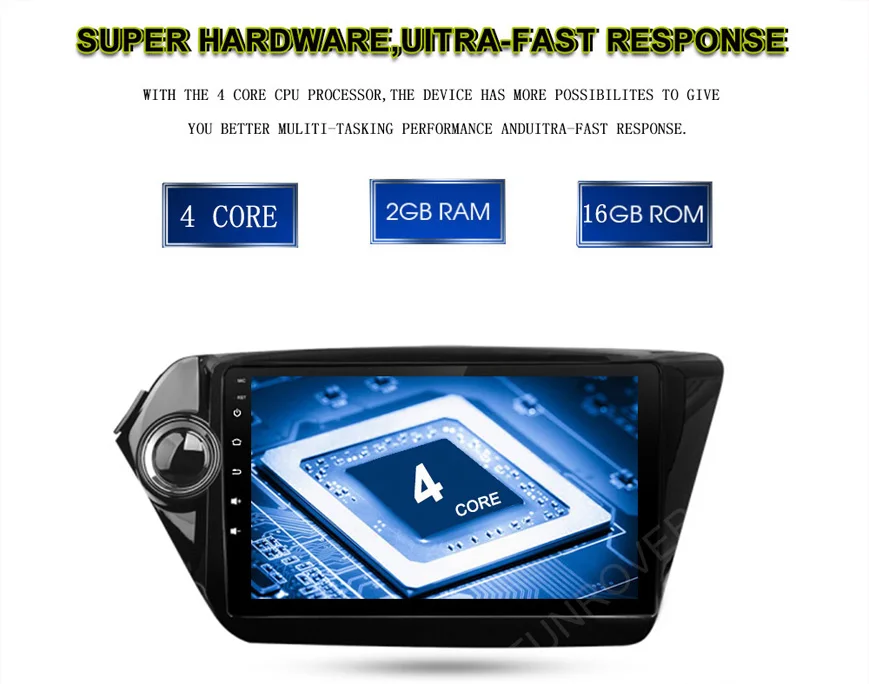 9 2Din Android 6.01 Car DVD Player for K2 Rio 2010 2011 2012 2013 2014 2015 1024600 GPS Navigation Car Video Player 2G RAM