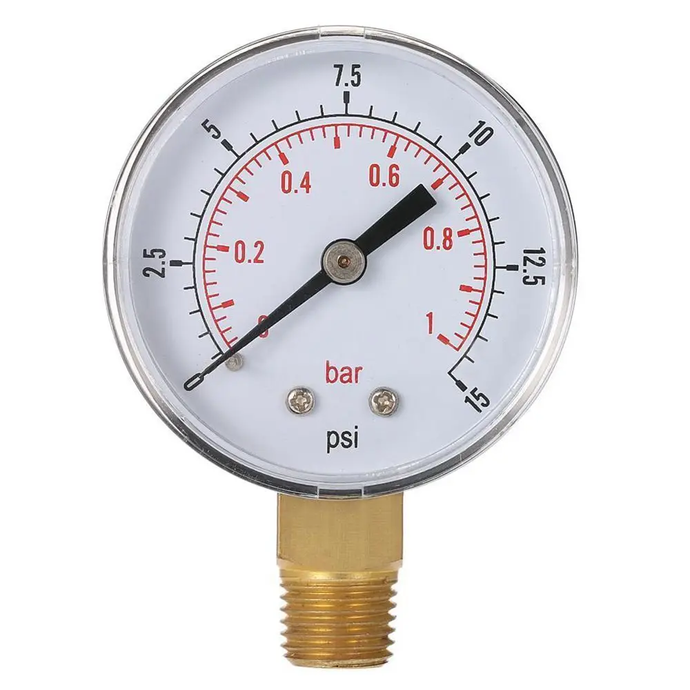 

JFBL Hot 0~1bar 50mm Water Pressure Gauge Meter 1/4 inch NPT Thread Manometer TS-50-15psi