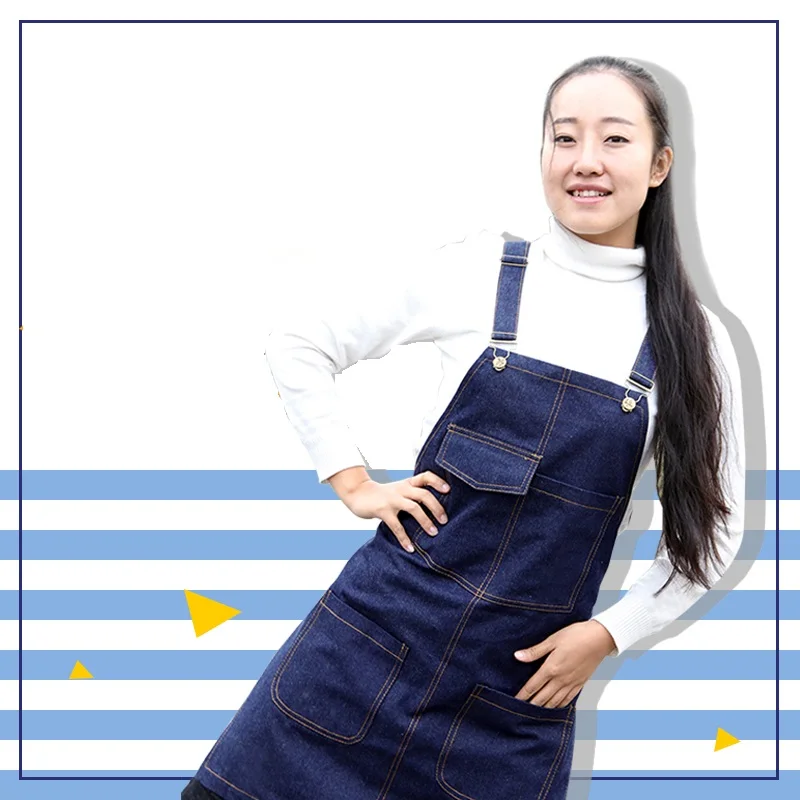 New fashion sleeveless denim apron bib Antifouling and wear resistance work apron coffee house steakhouse work cloths
New fashion sleeveless denim apron bib Antifouling and wear resistance work apron coffee house steakhouse work cloths
