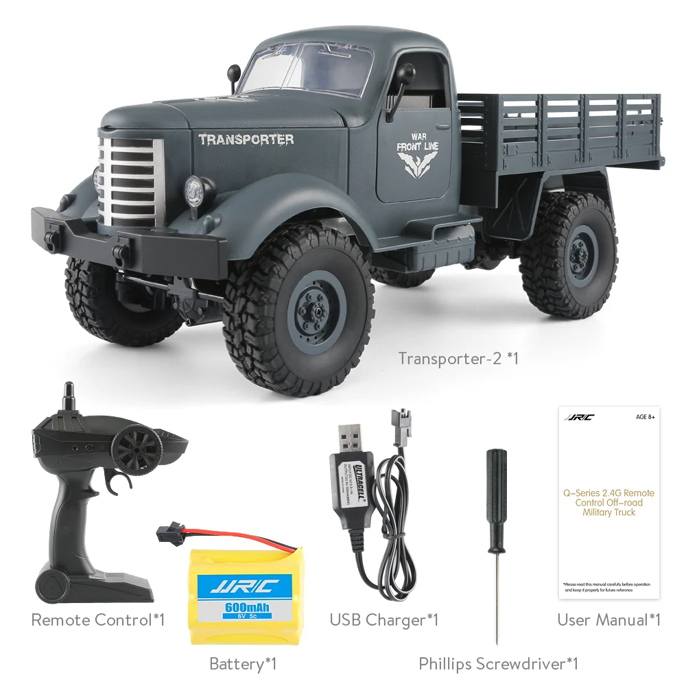 JJRC Q61 RC Car 1:16 8KM/H 4WD Adjustable-speed Off-Road Military RC Trunk Load 500g Drift Remote Control Car For Kids Buggy
JJRC Q61 RC Car 1:16 8KM/H 4WD Adjustable-speed Off-Road Military RC Trunk Load 500g Drift Remote Control Car For Kids Buggy