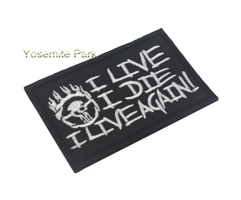 Embroidered Mad Max I live I die I live again patches funny military Morale patch Tactical Hook badges DIY for cloth
Embroidered Mad Max I live I die I live again patches funny military Morale patch Tactical Hook badges DIY for cloth