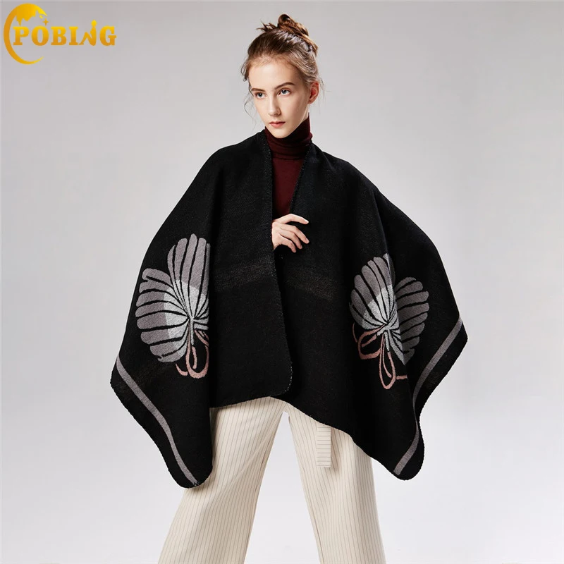 POBING Women Poncho Winter Cashmere Scarf Spain Floral Print Scarves Luxury Stoles Pashmina Shawl Wraps Wram Lady Cape Bufandas
POBING Women Poncho Winter Cashmere Scarf Spain Floral Print Scarves Luxury Stoles Pashmina Shawl Wraps Wram Lady Cape Bufandas