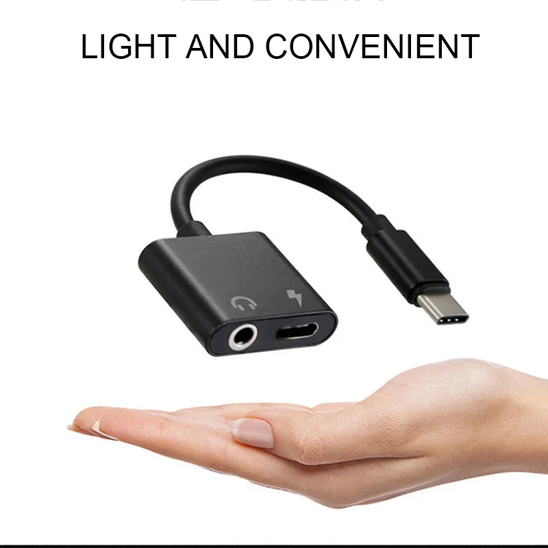 Portable 2 in 1 Type C Male To 3.5mm Jack Earphone Adapter Cable AUX Audio Fast Charge Adapter For Xiaomi Huawei P20 Mate 20 Pro
Portable 2 in 1 Type C Male To 3.5mm Jack Earphone Adapter Cable AUX Audio Fast Charge Adapter For Xiaomi Huawei P20 Mate 20 Pro