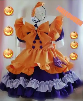 Cute Girls Japanese Maid Dress Holloween Party Pumpkin Feel Bows Lolita Cosplay Costume
Cute Girls Japanese Maid Dress Holloween Party Pumpkin Feel Bows Lolita Cosplay Costume