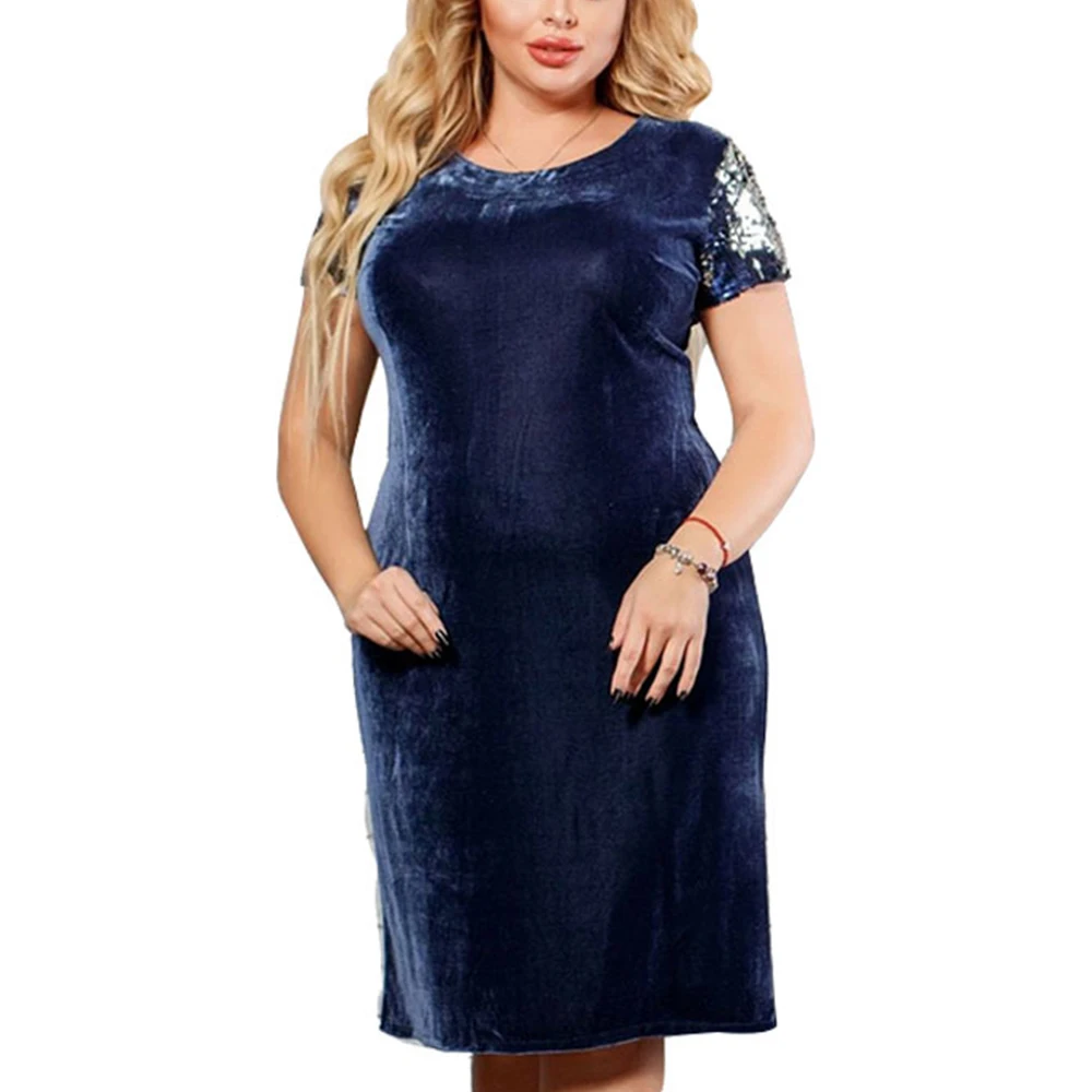 2019 Summer Woman Plus Size Velvet Dress 5XL 6XL Large Big Size Fashion Shinning Beading Patchwork Midi Pencil Dress OL Clothes
2019 Summer Woman Plus Size Velvet Dress 5XL 6XL Large Big Size Fashion Shinning Beading Patchwork Midi Pencil Dress OL Clothes