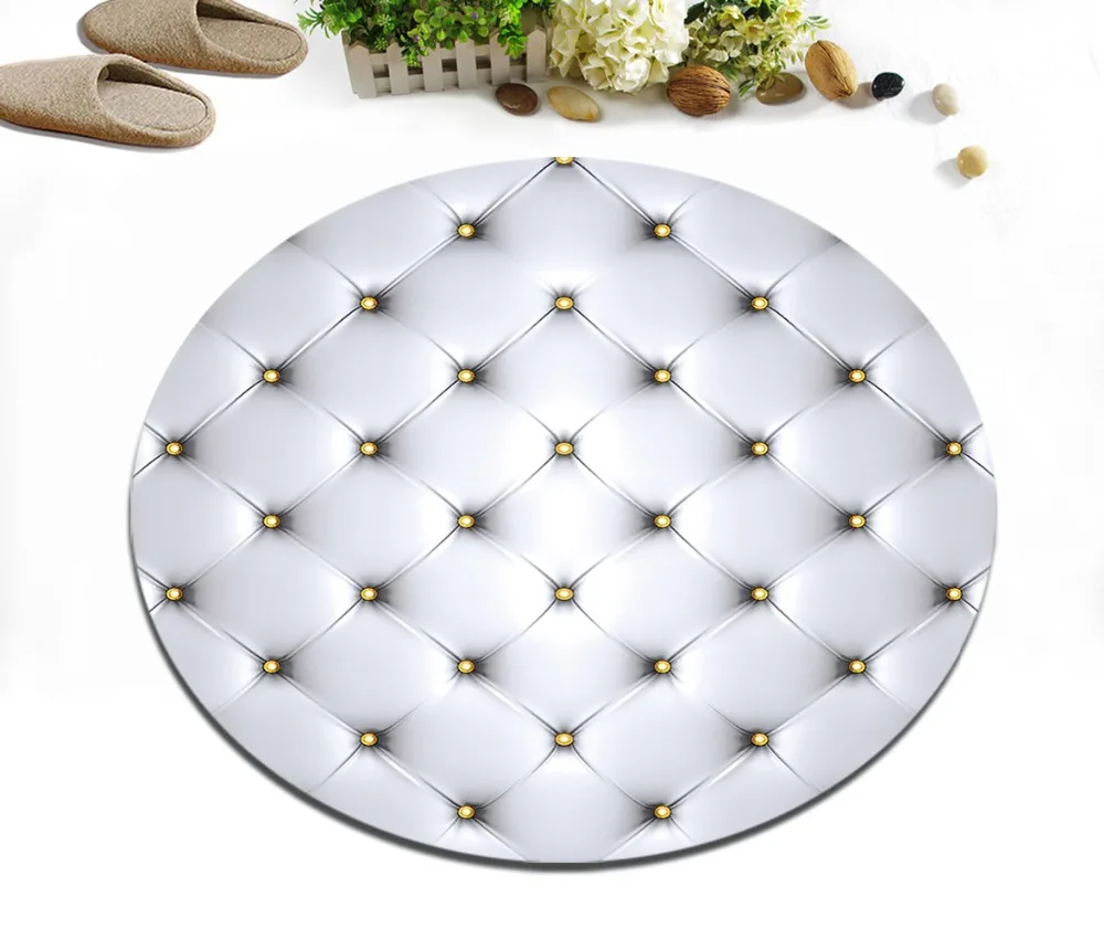 Leather Cushion Studded With Diamonds Round Living Room Cushion Bedroom Floor Area Rugs Bathroom Non-Slip Carpets Home Door Mat
Leather Cushion Studded With Diamonds Round Living Room Cushion Bedroom Floor Area Rugs Bathroom Non-Slip Carpets Home Door Mat