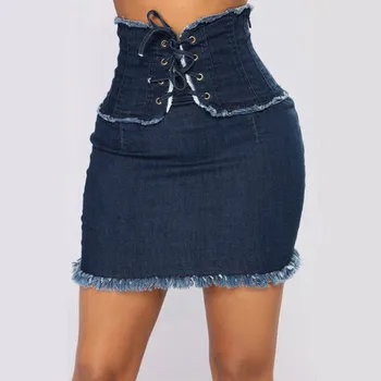 KLV Vintage High Waist Lace Up Bandage Tassel Denim Skirt Women Summer Autumn Gothic Skinny Pencil Skirt jupe jean Drop 3.14
KLV Vintage High Waist Lace Up Bandage Tassel Denim Skirt Women Summer Autumn Gothic Skinny Pencil Skirt jupe jean Drop 3.14