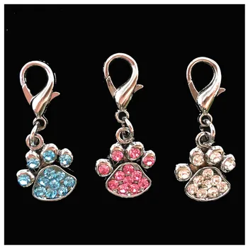 Puppy Paw Shaped Shiny Rhinestone Dog Tags Pet Collar Pendant Cat Dog Name Brand Key Ring ID Card Keychain
Puppy Paw Shaped Shiny Rhinestone Dog Tags Pet Collar Pendant Cat Dog Name Brand Key Ring ID Card Keychain
