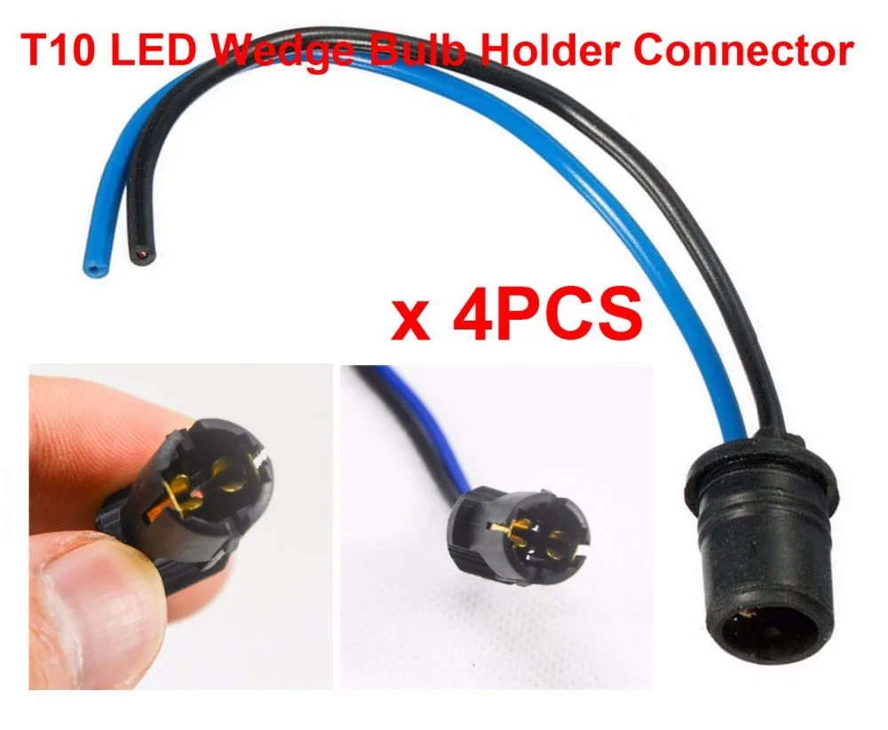 

4PCS/Lot T10 194 W5W 168 921 LED Bulbs Lamp Holder Wedge Connector Extension Wire Harness Line T10-1 T10-3 T15 T5 Soft Hard Base