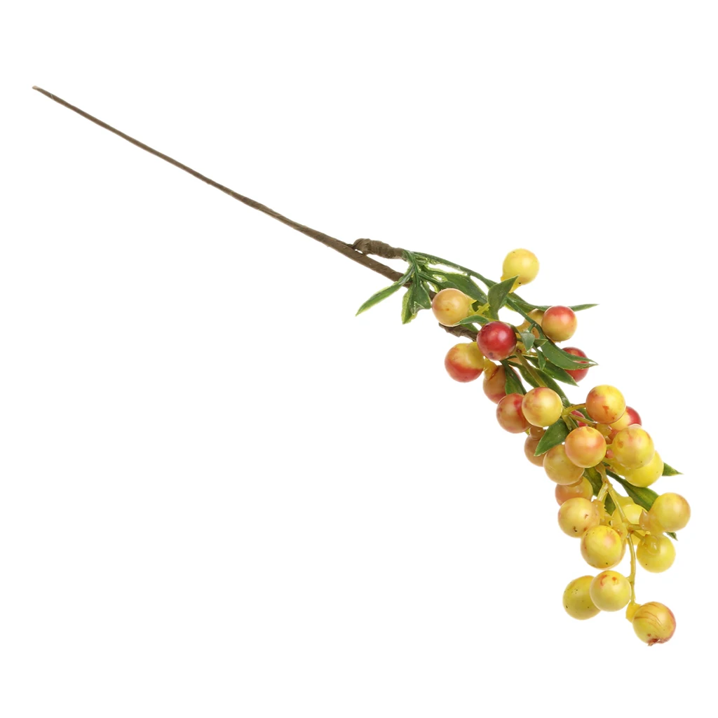 1Piece Handmade Artificial Fresh Plant Flower Fruit Berries Branches Wedding Party Bouquet Home Cafe Beautify Decor Crafts