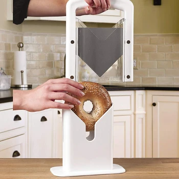 New Contemporary White Original Non-Stick Bagel Cutter Guillotine Slicer Knife kitchen tools gadget
New Contemporary White Original Non-Stick Bagel Cutter Guillotine Slicer Knife kitchen tools gadget