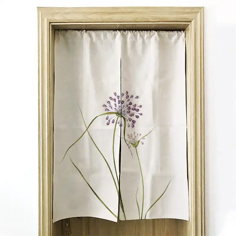 New Japanese And Korean Curtain For Kitchen Cotton Linen Flower