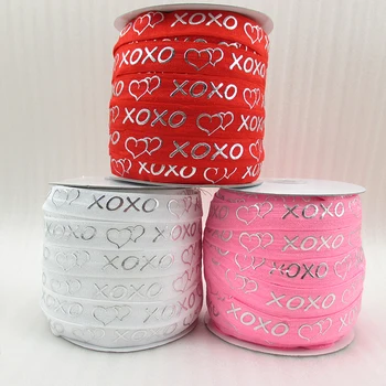 5/8''(16mm) gold or silver FOE elastic ribbon love hello letter xoxo heart Valentine's Day,DIY handmade materials,50Yc725
5/8''(16mm) gold or silver FOE elastic ribbon love hello letter xoxo heart Valentine's Day,DIY handmade materials,50Yc725