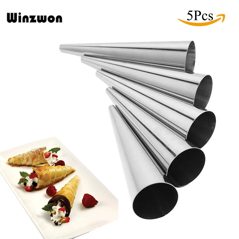 5Pcs/lot DIY Baking Cones Horn Pastry Roll Cake Mold Spiral Baked Croissants Tubes Cookie Dessert Kitchen Baking Tool
5Pcs/lot DIY Baking Cones Horn Pastry Roll Cake Mold Spiral Baked Croissants Tubes Cookie Dessert Kitchen Baking Tool