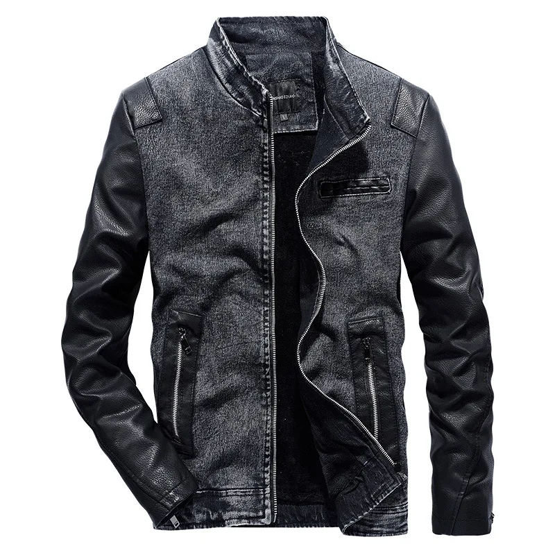 2019 New Men Winter Casual Warm Thick Denim Leather Jackets Coat Men Fashion Leather Sleeve Denim Jacket Coats Men
2019 New Men Winter Casual Warm Thick Denim Leather Jackets Coat Men Fashion Leather Sleeve Denim Jacket Coats Men