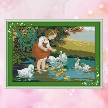 Joy Sunday Counted crossstitch kits little girl and ducks pool DMC14CT11CT cottonfabric deco painting gift art factory wholesale
Joy Sunday Counted crossstitch kits little girl and ducks pool DMC14CT11CT cottonfabric deco painting gift art factory wholesale