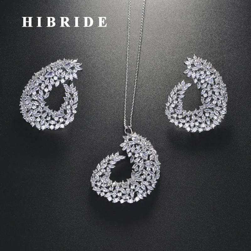 HIBRIDE Fashion Brilliant Cubic Zircon Small Jewelry Set For Women Bridal Wedding Accessories Design Wholesale N-714
HIBRIDE Fashion Brilliant Cubic Zircon Small Jewelry Set For Women Bridal Wedding Accessories Design Wholesale N-714