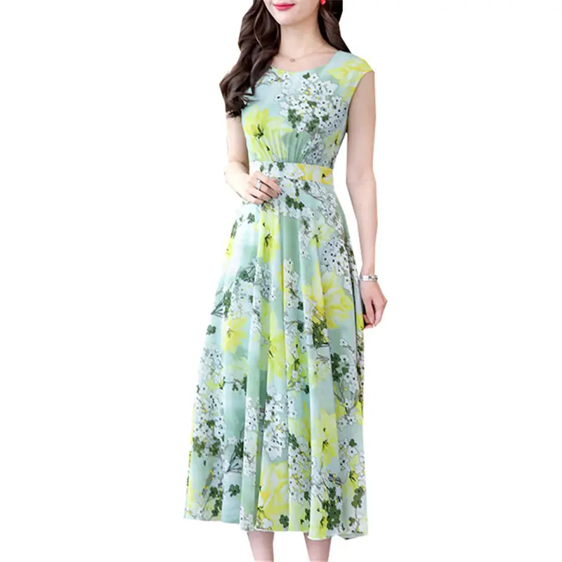 Elegant Green Chiffon Boho Beach Dress Women 2019 Summer Floral Print Slim Tank Work Big Swing Party Long Dresses Vestidos Robe
Elegant Green Chiffon Boho Beach Dress Women 2019 Summer Floral Print Slim Tank Work Big Swing Party Long Dresses Vestidos Robe
