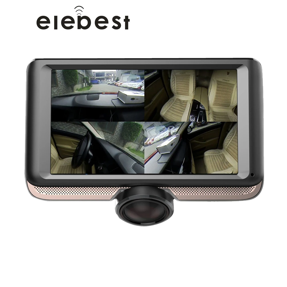 

Elebest K8 5'' IPS Touch Screen 360 degree Full HD Car DVR Camera Dual Lens Dash Cam with Rear View Registrar Fisheye Lens Dvrs