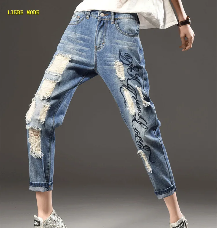 Women Elastic Waist Jeans Pants Sexy Jeans Woman Ripped Jeans for Women Print Holes Cross-pants Plus Size M-3XL 4XL 5XL 6XL 7XL
Women Elastic Waist Jeans Pants Sexy Jeans Woman Ripped Jeans for Women Print Holes Cross-pants Plus Size M-3XL 4XL 5XL 6XL 7XL