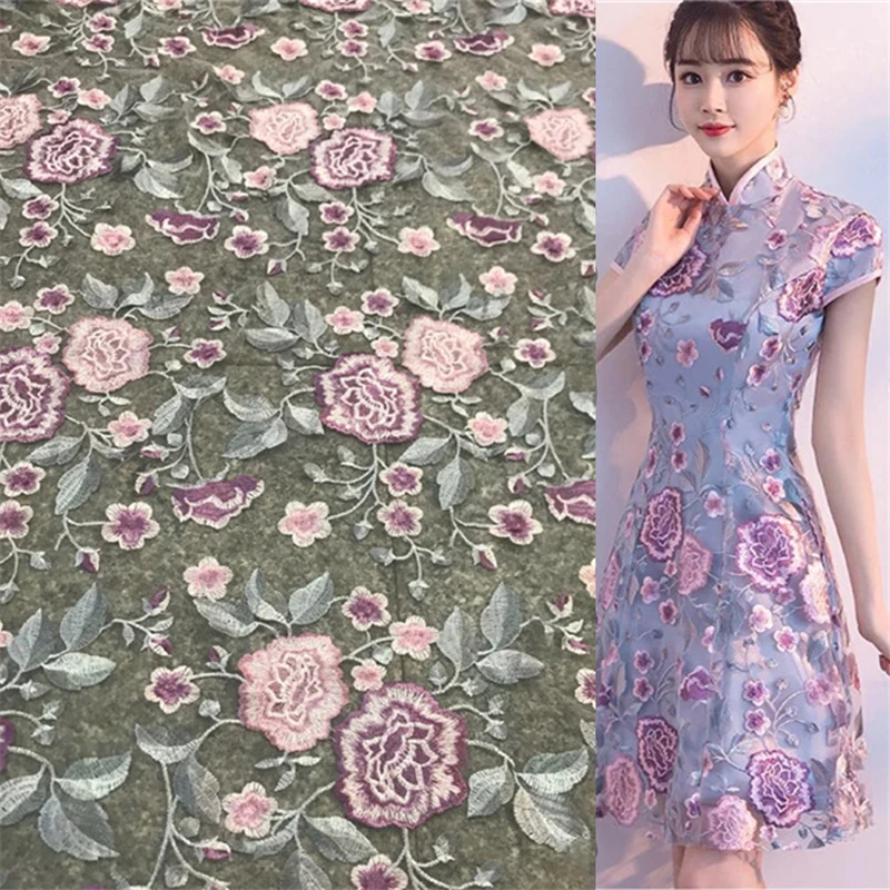 1 Yard Peony Flower Embroidered Tulle Lace Fabric Red Blue Purple Lace Mesh Material Fabric Sewing On Dress Clothing Cheongsam
1 Yard Peony Flower Embroidered Tulle Lace Fabric Red Blue Purple Lace Mesh Material Fabric Sewing On Dress Clothing Cheongsam