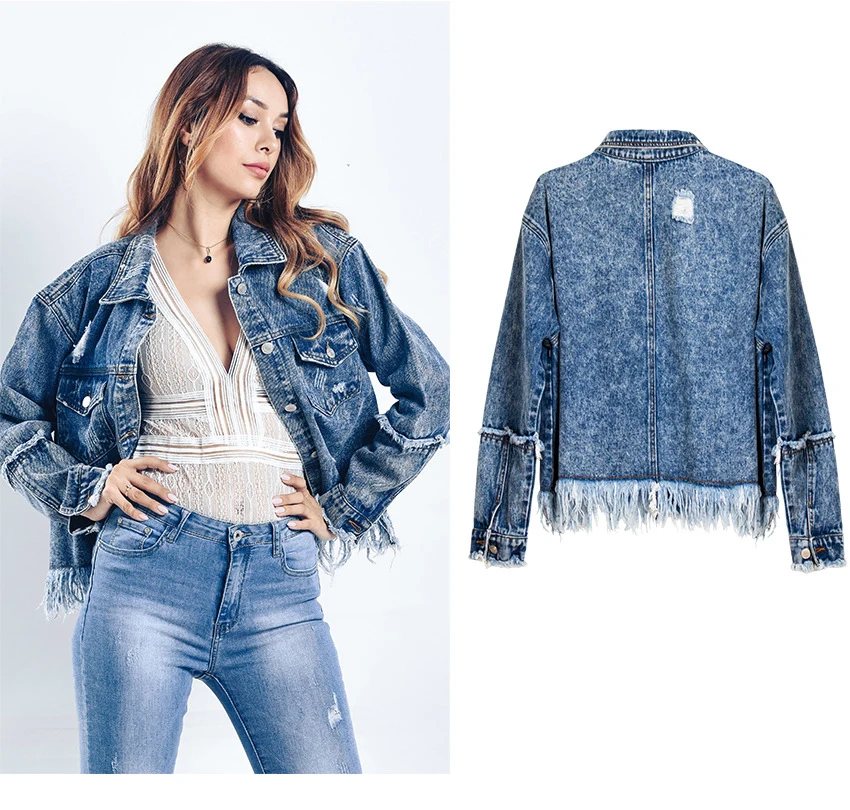 CBUCYI Denim women 2018 new European and American women's loose BF romantic su jacket jacket thin denim jacket (7)