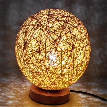 Novelty 220v EU plug table lamp Rattan Ball design Takraw night light for Bedroom Bedside living room indoor lighting
Novelty 220v EU plug table lamp Rattan Ball design Takraw night light for Bedroom Bedside living room indoor lighting