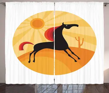 Horse Kitchen Curtains Abstract Animal Figure Running in The Desert Hot Summer Nature Landscape at Noon Window Decor Panel
Horse Kitchen Curtains Abstract Animal Figure Running in The Desert Hot Summer Nature Landscape at Noon Window Decor Panel