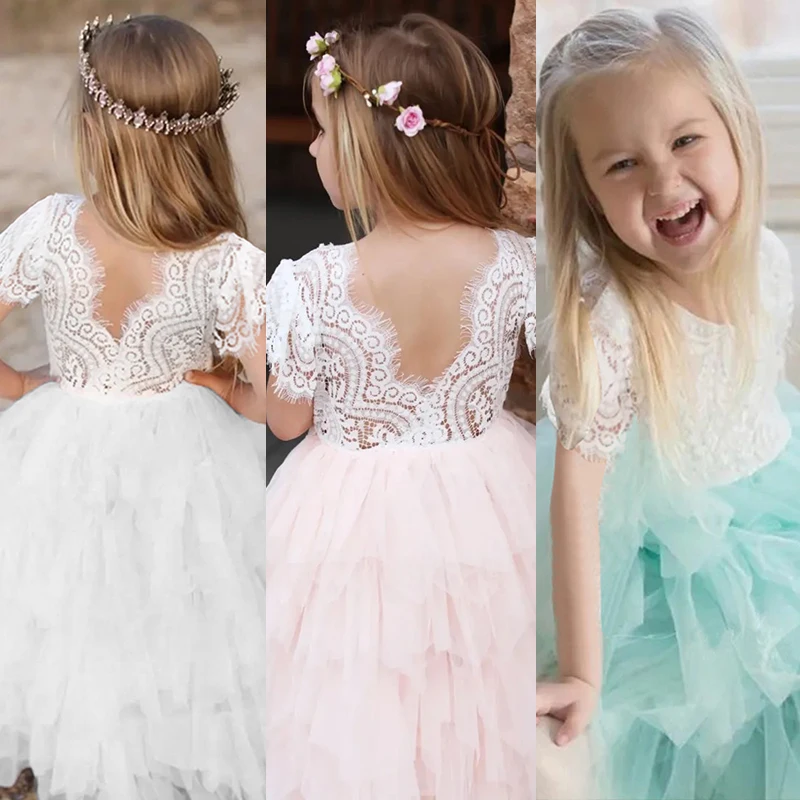 Summer Kids Dresses For Girls Frocks Children Princess Girl Lace Dress Flower Girls Wedding Gown Tutu Baby Clothes 3-8 Years
Summer Kids Dresses For Girls Frocks Children Princess Girl Lace Dress Flower Girls Wedding Gown Tutu Baby Clothes 3-8 Years