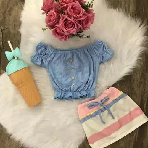 New US Infant Kids Baby Girls Fashion Striped Button Tops + Color Stripe Skirt Summer Casual Outfits Clothes
New US Infant Kids Baby Girls Fashion Striped Button Tops + Color Stripe Skirt Summer Casual Outfits Clothes