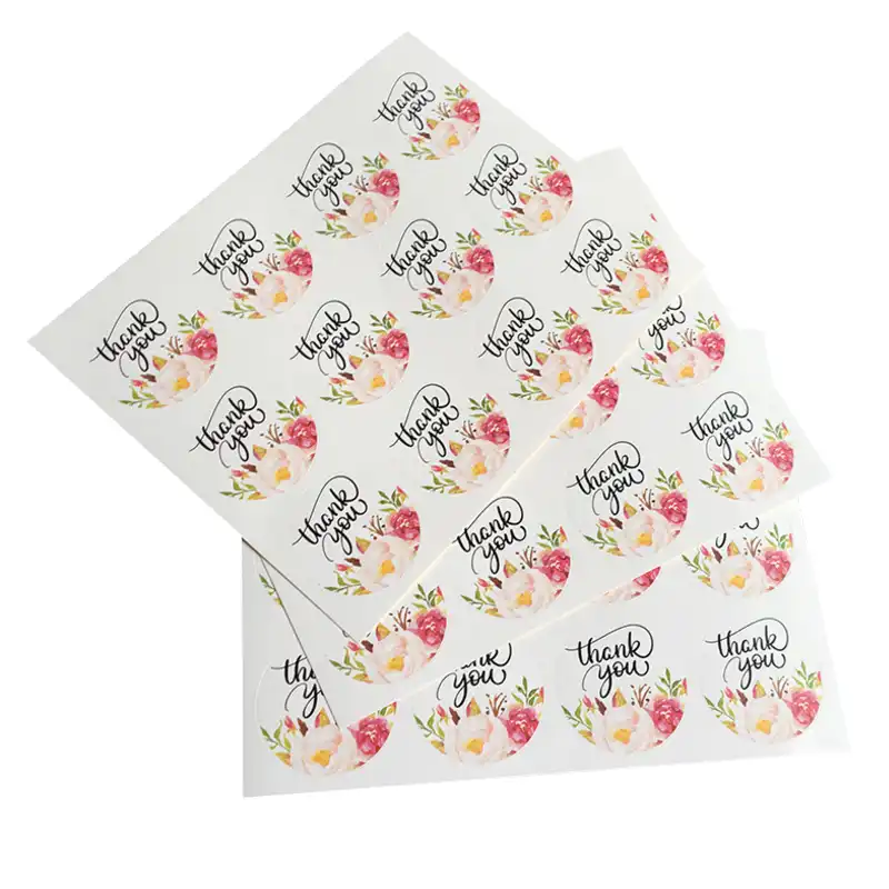 thank you flower adhesive christmas baking seal label sticker