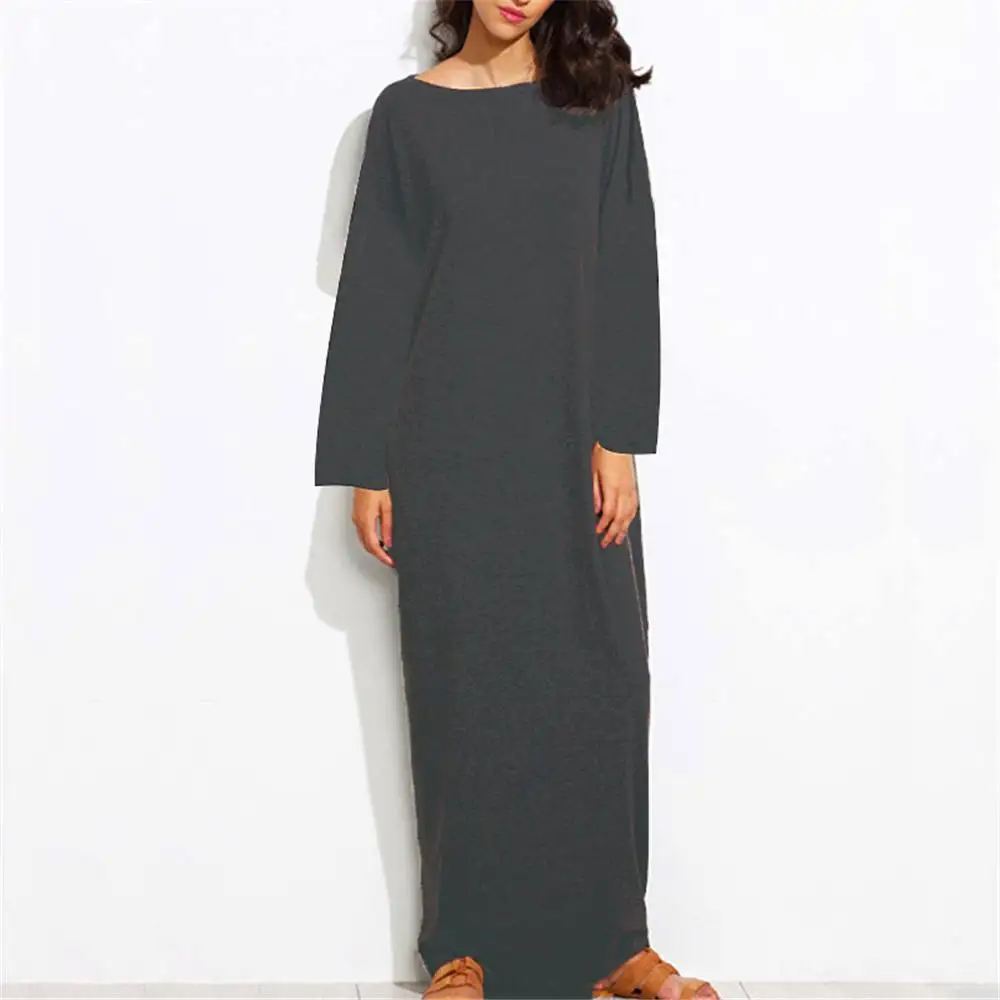 Maxi Long Dress Women 2019 Autumn Winter Casual Loose Solid Round Neck Long Sleeve Plain Dresses Kaftan Robe Vestidos Plus Size
Maxi Long Dress Women 2019 Autumn Winter Casual Loose Solid Round Neck Long Sleeve Plain Dresses Kaftan Robe Vestidos Plus Size