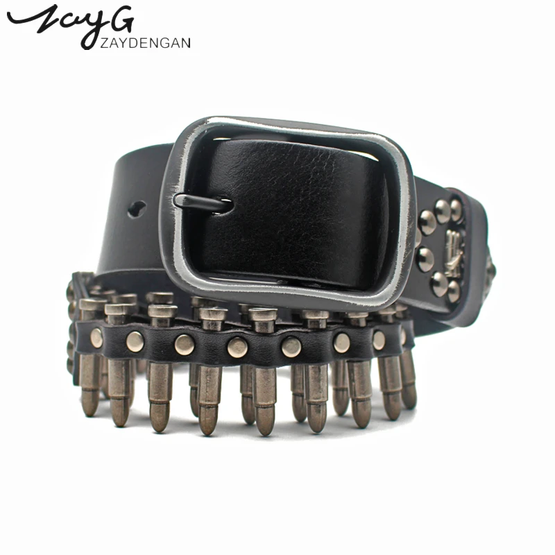 ZAYG Fashion Punk Bullet Rivet Luxury Designer Pin Buckle Belt High Quality Metal Leather Rock Motorcycle for Hip Hop Jeans Belt
ZAYG Fashion Punk Bullet Rivet Luxury Designer Pin Buckle Belt High Quality Metal Leather Rock Motorcycle for Hip Hop Jeans Belt