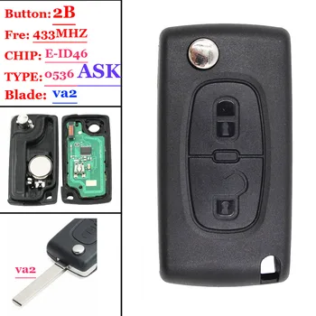 (1piece )0536 Type ASK 2 Button Flip Remote Key 433mhz electronic 46 chip VA2 407 blade for Peugeot key truck button
(1piece )0536 Type ASK 2 Button Flip Remote Key 433mhz electronic 46 chip VA2 407 blade for Peugeot key truck button
