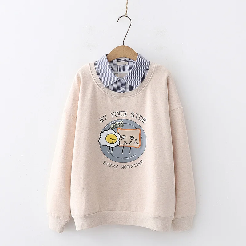 Women Spring Autumn Fresh Hoodies Sweatshirts Casual Drop Shoulder Patch Embroidery Loose Pullovers Student Fake Two Piece Tops
Women Spring Autumn Fresh Hoodies Sweatshirts Casual Drop Shoulder Patch Embroidery Loose Pullovers Student Fake Two Piece Tops
