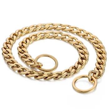 Heavy Gold 316L Stainless Steel Dog Chain Cut Cuban Link Puppy Training Choker Collar For Pet Dropshipping 26/28inch 13mm DC11
Heavy Gold 316L Stainless Steel Dog Chain Cut Cuban Link Puppy Training Choker Collar For Pet Dropshipping 26/28inch 13mm DC11