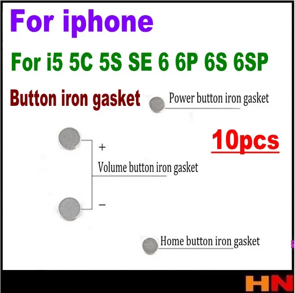 10pcs Power turn on Volume Home Button Holder iron Gasket for iPhone 5 5c 5S SE 6 6s plus home key cell phone replace | Мобильные
